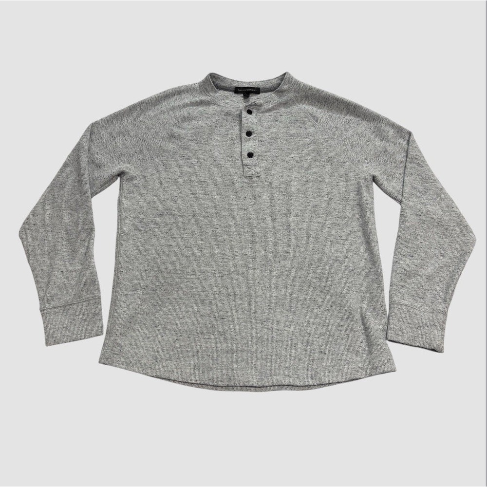 Banana Republic Men's Medium Long Sleeve Henley Soft Thermal Gray Shirt